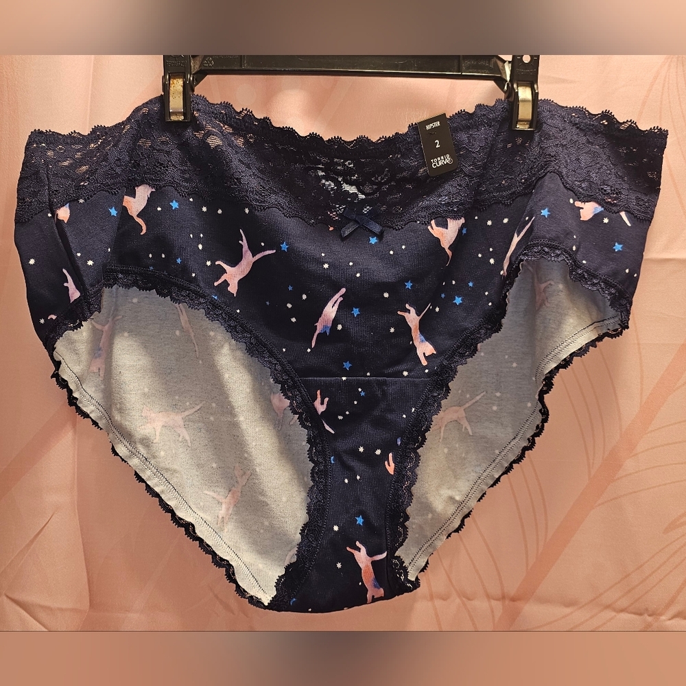 Torrid Wide Lace Trim Hipster Panty - Galactic Kitty Print Size 2X NWT
